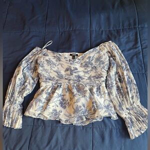xs peplum blouse, off sholder, crop, Express